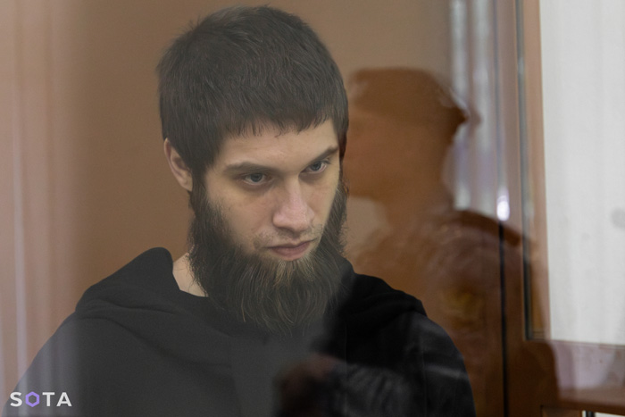 <em>Руслан Ушаков на заседании Второго Западного окружного военного суда, Москва, 29 июня 2024 года / Фото: SOTA</em>