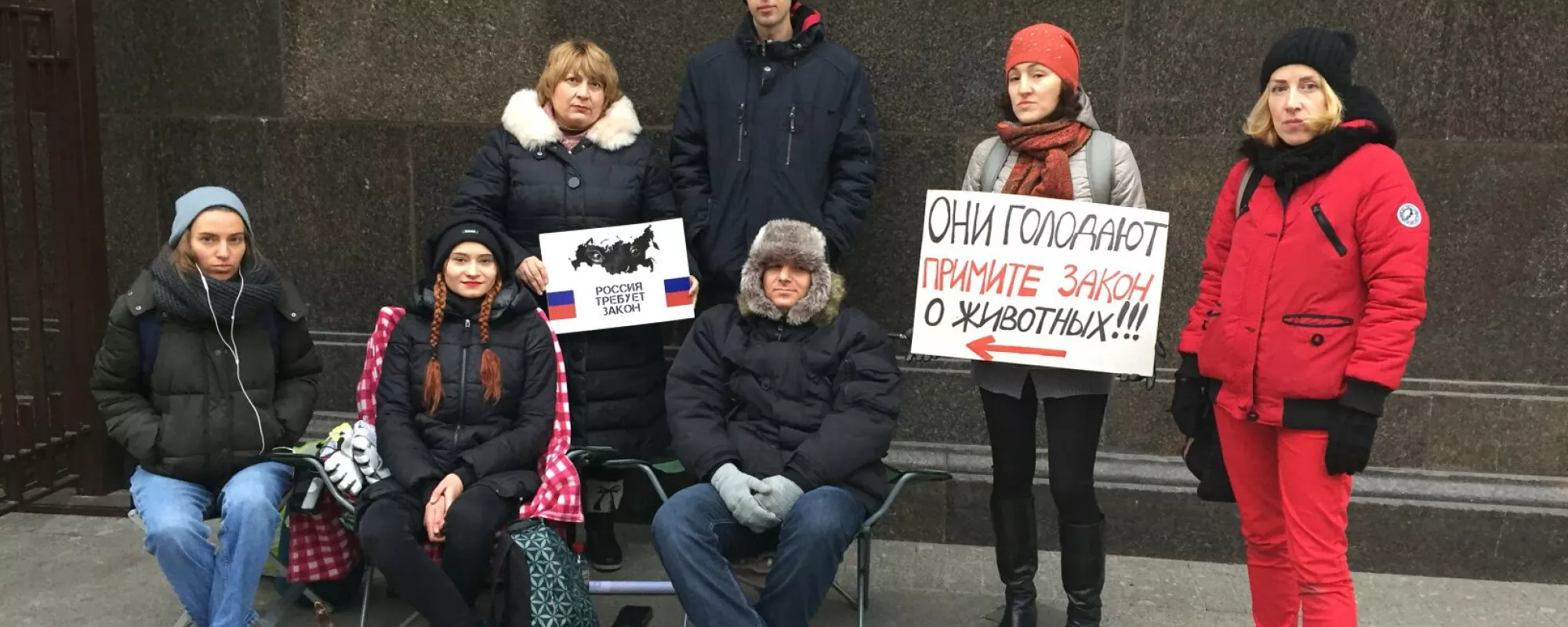 У Госдумы задержали зоозащитницу. Она стояла в одиночном пикете
