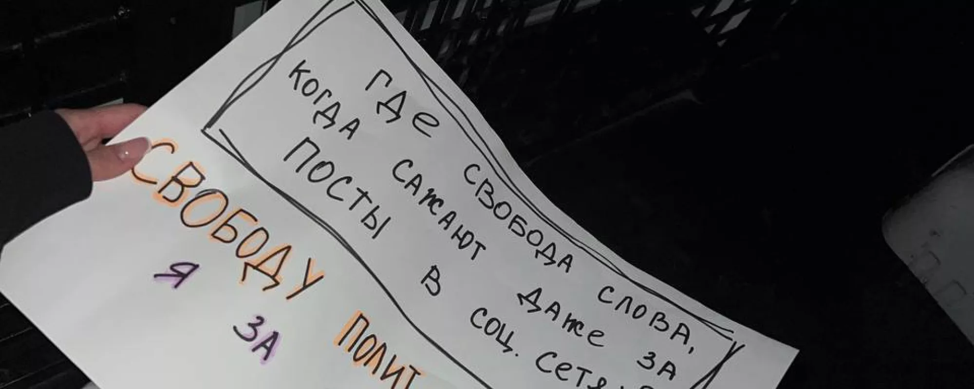 В Петербурге задержали пикетчицу, которая выступила за свободу слова и сменяемость власти