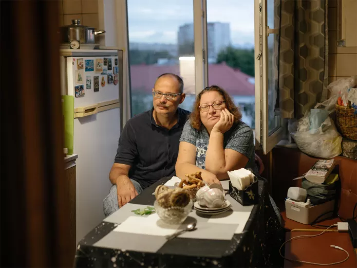 Vladimir and Natalya Zhilkin in the apartment that was searched / Photo: OVD-Info