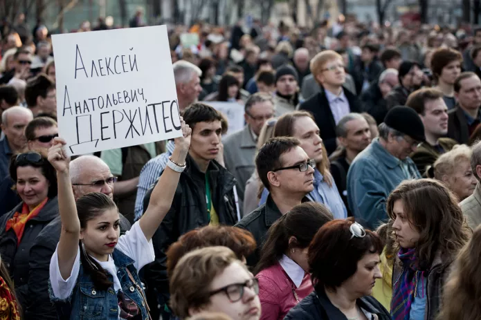 <em>Митинг в поддержку Алексея Навального, 2013 год / Фото: Евгений Фельдман</em>