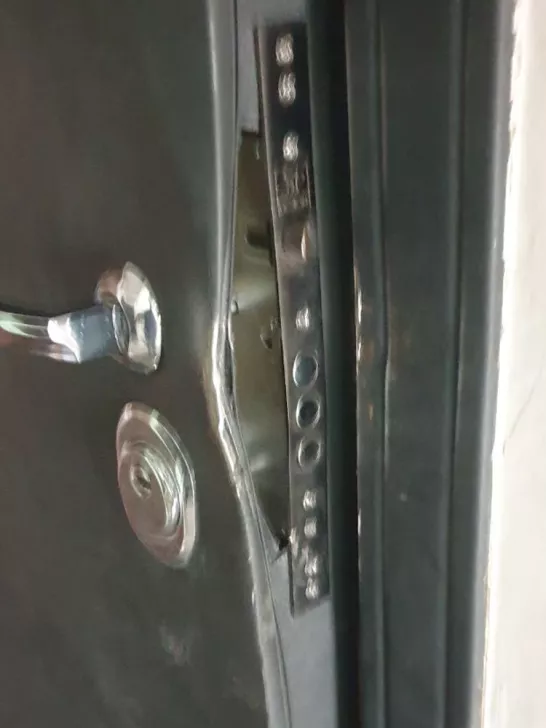 The door to the Galimovs' apartment broken down during the search / Photo courtesy of Aleksey Galimov