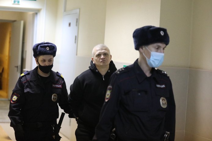Евгений Туганков перед заседанием по делу, 31 марта 2021 год / Фото: Давид Френкель, «Медиазона»
