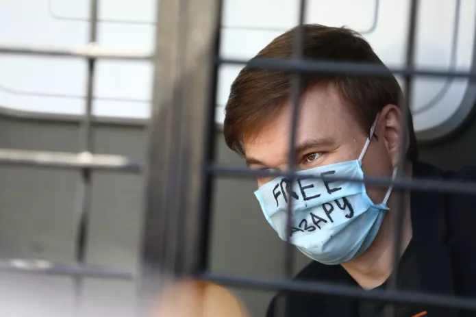 Павел Иванкин в автозаке, 29 мая 2020 год / Фото: Давид Френкель