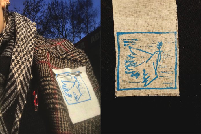 Anna Gorovets wearing a jacket with a bird patch / Photo provided by Anna