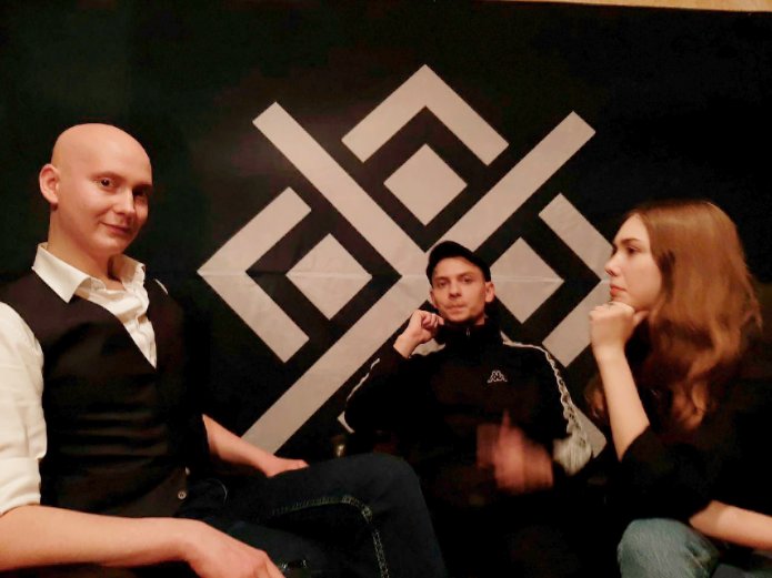 Участники АНС (слева направо) Никита Зайцев, Антон Беляченко, Мария Некрасова / Фото: телеграм-канал «Сопротивление»