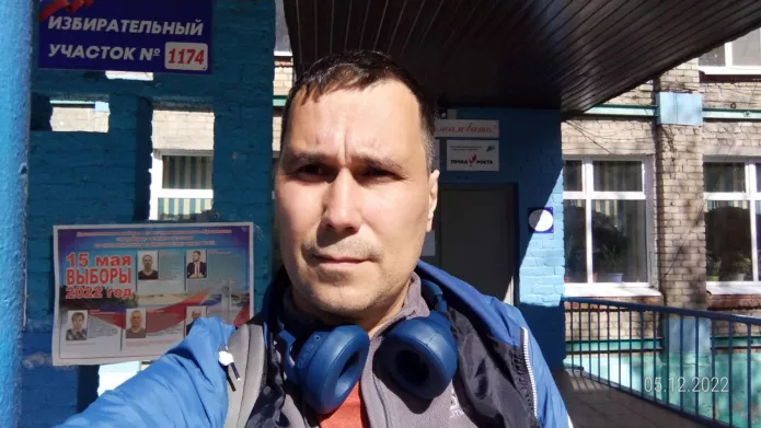 <em>Damir Khisyametdinov during the municipal elections in May 2022 / Photo courtesy of Damir Khisyametdinov</em>