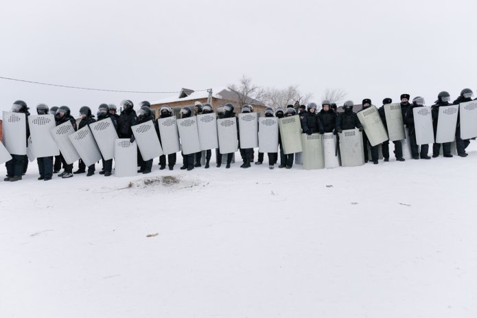 <em>Riot police during the Baymak protests on 17 January / Photo: OVD-Info</em>