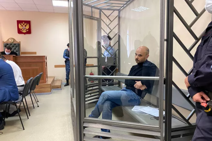 Андрей Пивоваров в Первомайском районном суде Краснодара 2 июня 2021 года / Фото: Валерия Дульская для «Медиазоны»