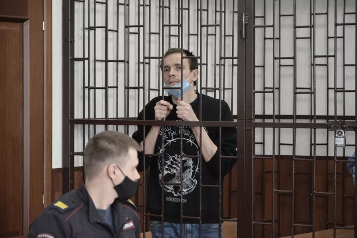 Василий Куксов во время апелляции на приговор, 15 сентября 2020 года / Фото: Екатерина Малышева